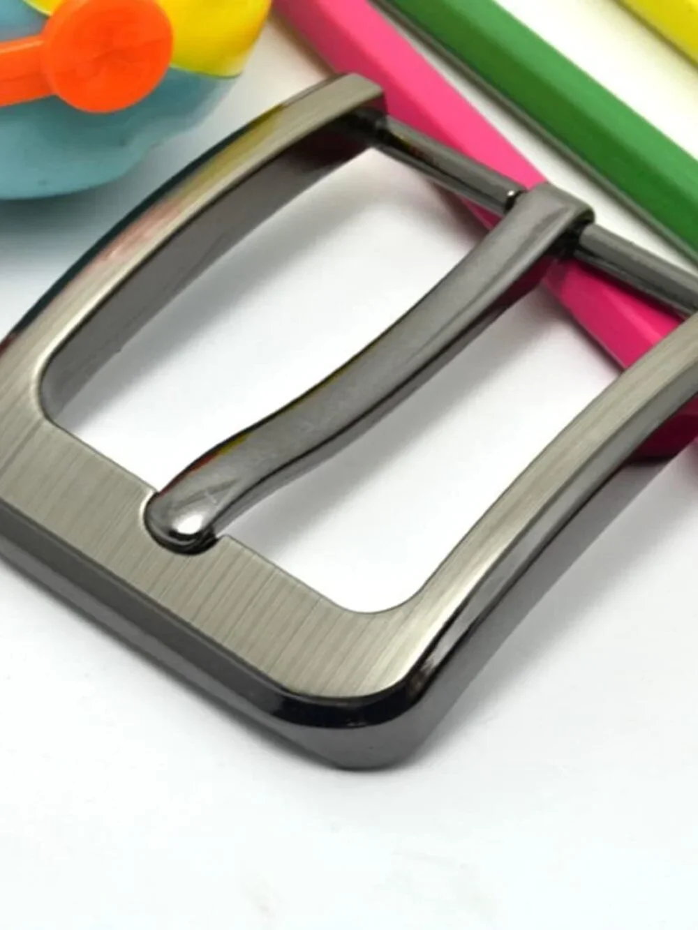 Men's Silver 4pcs Prong Pin 1-1/2inch (40mm) Square Replacement Belt Buckles